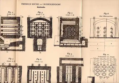 Original Patentschrift - Friedrich Knösel in Großoldendorf b. Uplengen , 1896 , Retortenofen , Feuerung , Heizung !!!