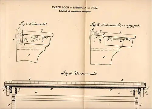 Original Patentschrift - J. Roch dans Insmingen / Insming , 1891 , Table tirer, de l'école , Moselle , Albestroff !!!