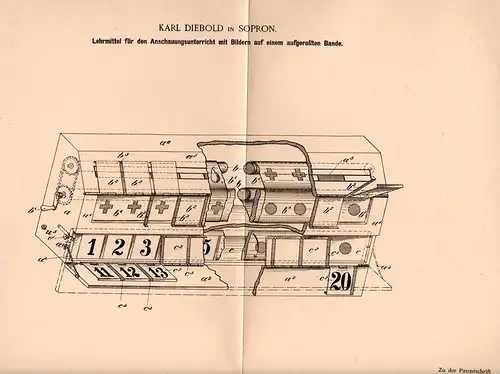 Original Patentschrift - K. Diebold in Sopron i. Ungarn , 1902 , Lehrmittel für Schule , Bilder , Ödenburg !!!