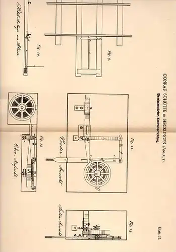 Original Patentschrift - C. Schütte in Hecklingen , Anhalt , 1889 , Eisenbahnwärter - Kontrollapparat , Eisenbahn !!!