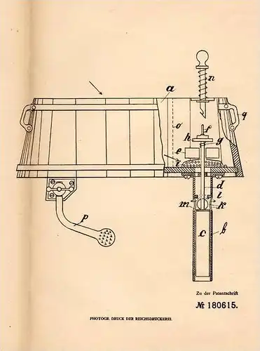 Original Patentschrift - Robert Nüesch in Altstätten , 1906 , Einfüllapparat für Flüssigkeiten bei Fässern !!!