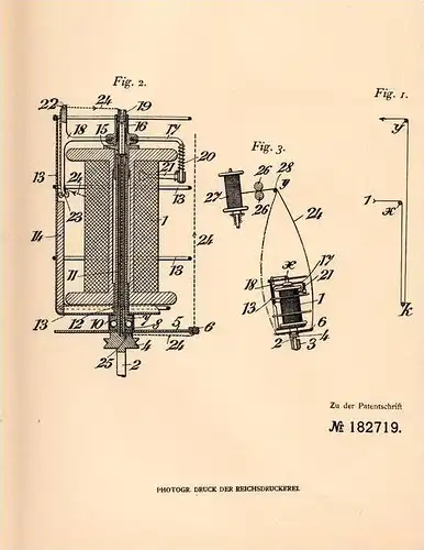 Original Patentschrift - Ernst Bebié in Turgi , Aargau , 1906 , Spinn- und Zwirnmaschine !!!