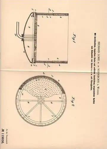 Original Patentschrift - R. Lohe in Sonnborn a. Wupper , b. Wuppertal ,1900, Bottich zur Behandlung von Garn , Elberfeld