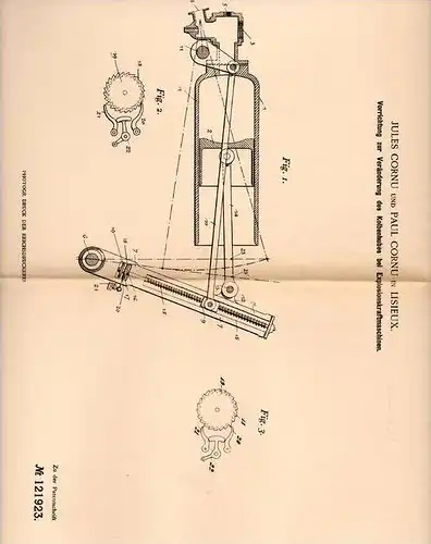 Original Patentschrift - J. Cornu à  Lisieux , 1900 , Des maladies dans les moteurs !!!