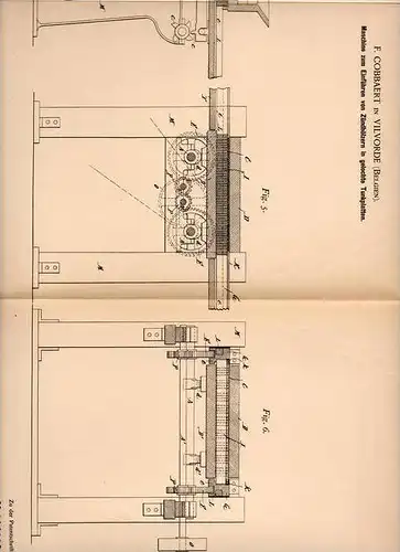 Original Patentschrift - F. Cobbaert in Vilvoorde , 1899 , Zündholz - Maschine , Streichholz , Streichhölzer !!!