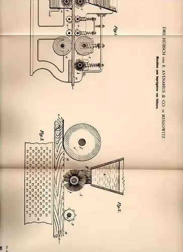 Original Patentschrift - R. Avenarius & Co in Myslowitz , 1899 , Maschine zum Holz - Imprägnieren , Tischlerei !!!