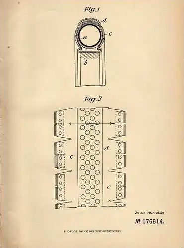 Original Patentschrift - Staub & Co in Männedorf , 1905 , Luftreifen aus Leder , Reifen , Laufmantel !!!