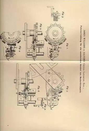 Original Patentschrift - J. Williams in Salford , Lancaster , 1900 , Putzvorrichtung , Reinigung  !!!