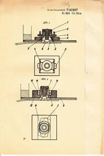 Original Patentschrift - Gothaer Waggonfabrik AG in Gotha ,1939, einstellbare Anleimmutter , Waggon , Eisenbahn !!!