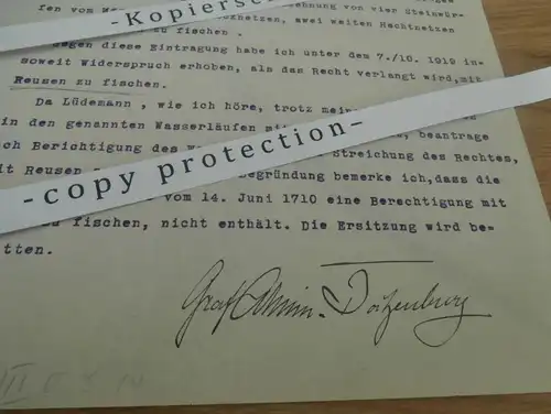Graf Arnim-Boitzenburg , 1926 , altes Dokument , Regierung , Rathenow-See , Boitzenburg , Lychen , Uckermark !!!