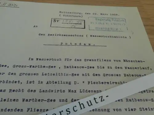 Graf Arnim-Boitzenburg , 1926 , altes Dokument , Regierung , Rathenow-See , Boitzenburg , Lychen , Uckermark !!!