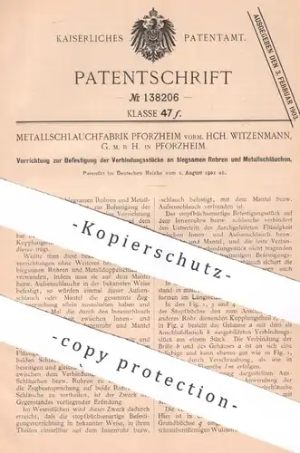 original Patent - Metallschlauchfabrik Pforzheim vorm. HCH. Witzenmann GmbH , 1901 , Rohre & Schläuche | Rohr , Schlauch