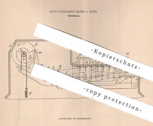 original Patent - Otto Ferdinand Mayer , Basel , Schweiz , 1901 , Kontrollkasse | Kasse , Kassen , Registrierkasse