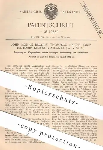 original Patent - John Moman Brosius , Thompson Hardin Jones , Harry Krouse , Atlanta | Wagenachsen | Achse , Achsen