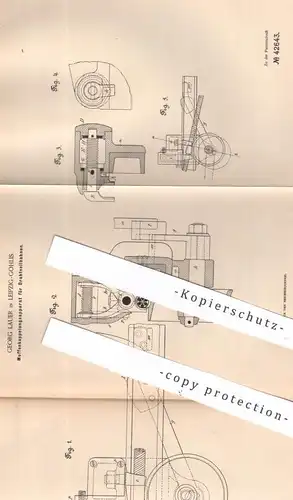 original Patent - Georg Lauer , Leipzig / Gohlis , 1887 , Muffen - Kupplung für Drahtseilbahnen | Seilbahn , Bahn !!
