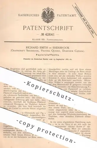 original Patent - Richard Smith , Grafschaft Sherbrook , Quebec , Kanada | Papierstoffbütte | Papier , Büttenpapier !!!