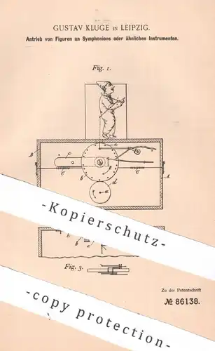 original Patent - Gustav Kluge , Leipzig , 1895 , Symphonion - Antrieb | Musikinstrument , Musik | Notenblatt