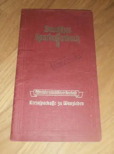 altes Sparbuch Wanzleben , 1942 - 1945 , Walter Rosch , Burgstraße , Sparkasse , Bank !!!