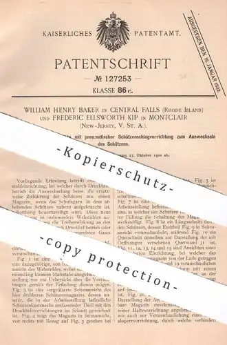 original Patent - William Henry Baker , Rhode Island | Frederic Ellsworth Kip , Montclair , New Jersey , USA | Webstuhl