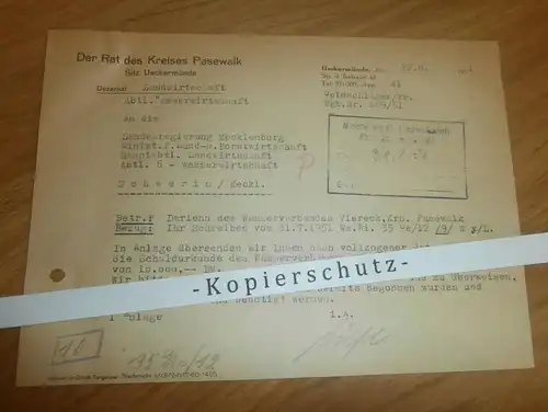 Ückermünde / Viereck , 1951 , Schuldurkunde 10000 DM , Ueckermünde , Pasewalk , Mecklenburg !!!