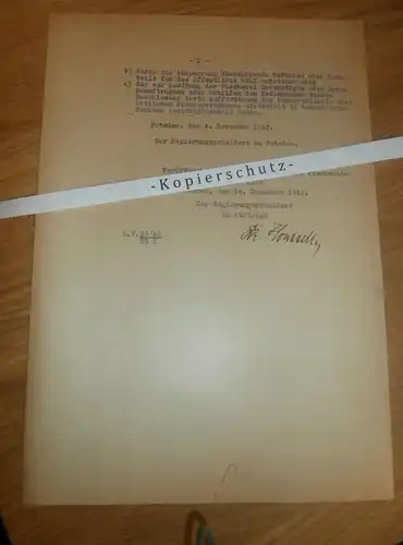Regierungspräsident , Linowsee b. Rutenberg , 1942 , Erklärung , Lychen , Templin , Regierung Potsdam !!!