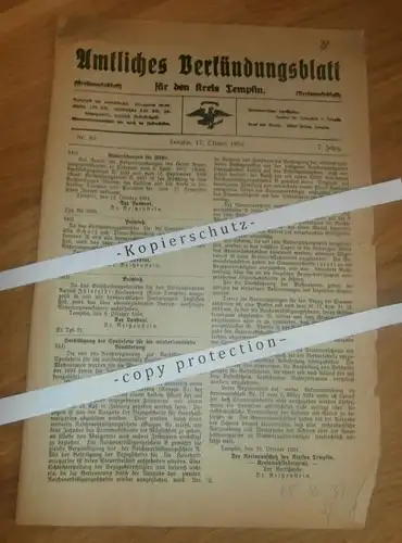 Verkündungsblatt Templin , 1934 , Ihlefeldt , Hindenburg , Rutenberg , Quillow ,  Schulen in der Region , altes Dokument