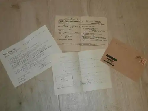 Konvolut Badersleben / Oschersleben , 1948 , Flüchtlingsschein , H. Nowitzki , Ausweis , Halberstadt !!!