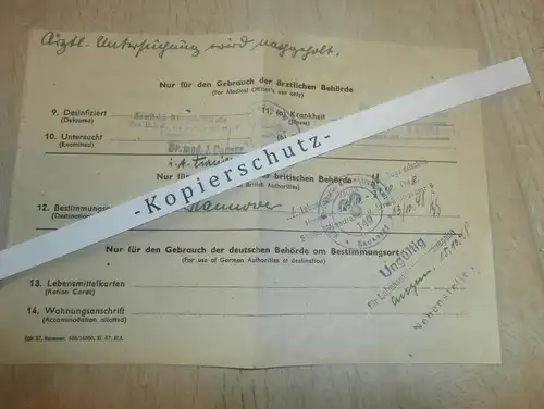 Konvolut Badersleben / Oschersleben , 1948 , Flüchtlingsschein , H. Nowitzki , Ausweis , Halberstadt !!!