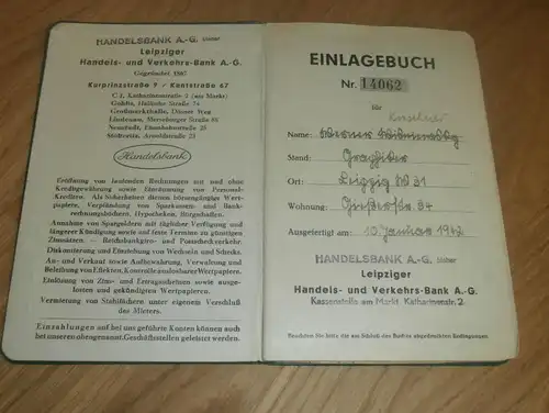 altes Sparbuch Leipzig , 1942 - 1945 , Werner Kirschner , Sparkasse , Bank !!!