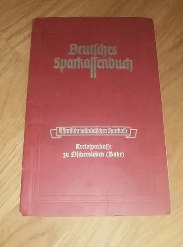 altes Sparbuch Badersleben / Huy , 1943 - 27.4.1945 , Rudolf Nowitzki , Oschersleben , Sparkasse , Bank !!!