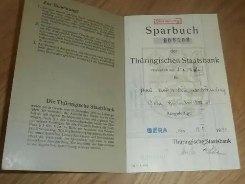 altes Sparbuch Gera , 1944 - 1945 , Louise Klein geb. Brauling , Sparkasse , Bank !!!