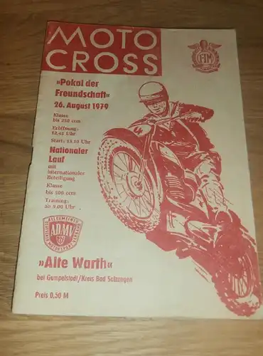 Moto Cross Gumpelstadt , 26.08.1979 , Motocross , Programmheft / Programm / Rennprogramm , program !!!