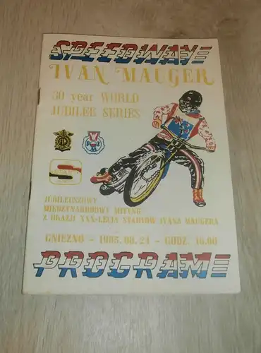 Speedway Gniezno 24.08.1985 , Ivan Mauger , Programmheft / Programm / Rennprogramm , program !!!