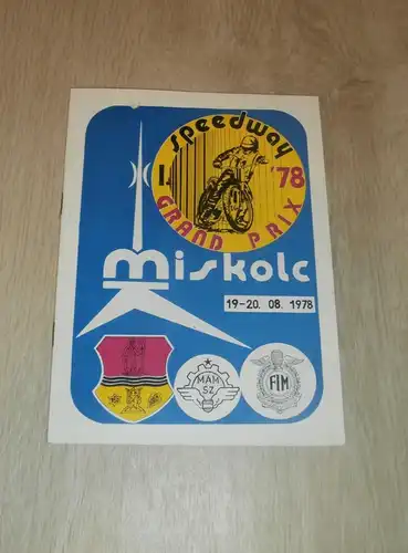 Speedway WM 20.8.1978, Miskolc , Programmheft / Programm / Rennprogramm , program !!!