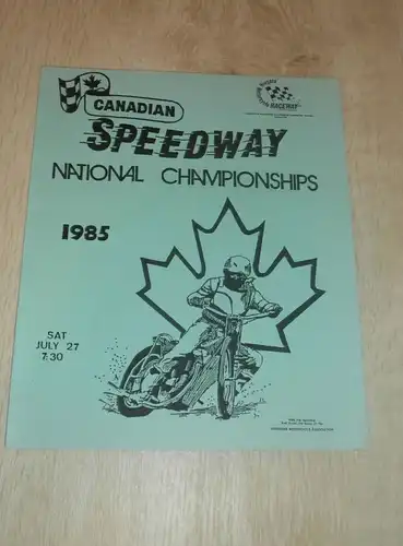 Speedway Niagara , Welland 27.07.1985 , Programmheft / Programm / Rennprogramm , program !!!