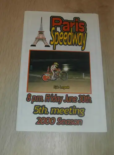 Speedway Paris 2000 , Programmheft / Programm / Rennprogramm , program !!!