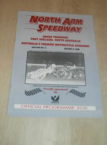 Speedway Adelaide 5.1.1996 , Programmheft / Programm / Rennprogramm , program !!!