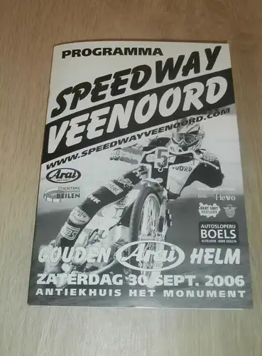 Speedway Veenoord 30.09.2006, Programmheft / Programm / Rennprogramm , program !!!