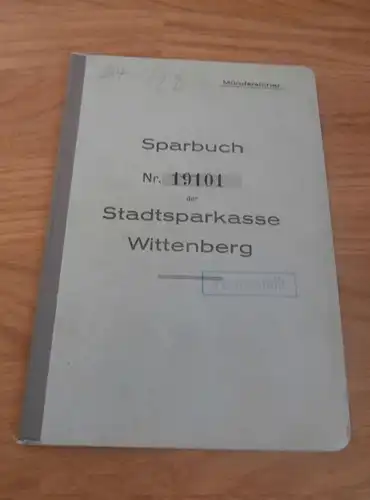 altes Sparbuch Wittenberg , 1936 - 1940 , Gertrud Friedrich , Sparkasse , Bank !!!