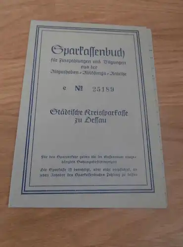 altes Sparbuch Dessau , 1952 - 1957 , Gustav Maaß , Sparkasse , Bank !!!