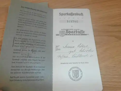 altes Sparbuch Dessau , 1940 - 1946 , Minna Siltzel , geb. Schröter , Sparkasse , Bank !!!