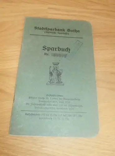 altes Sparbuch Gotha , 1938 - 1946 , Albrecht Herzau , Sparkasse , Bank !!!