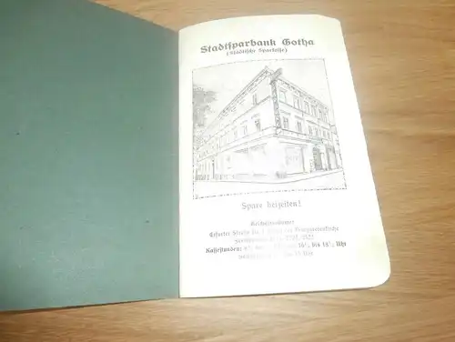 altes Sparbuch Gotha , 1938 - 1946 , Albrecht Herzau , Sparkasse , Bank !!!