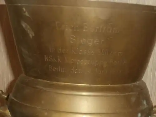 Siegerpokal , Erich Bertram , NSKK - Motorgruppe Berlin 1939 , Rennfahrer , Nachlass , Motorsport , Rennsport !!!