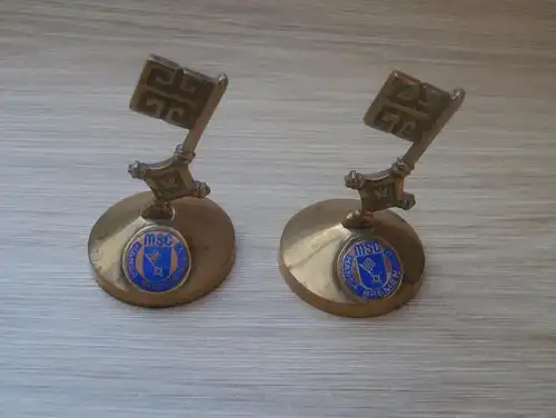 2x goldener Schlüssel , MSC Hansa Bremen, Plakette , Aschenbahn , ADAC , Badge ,Rennfahrer , Motorsport