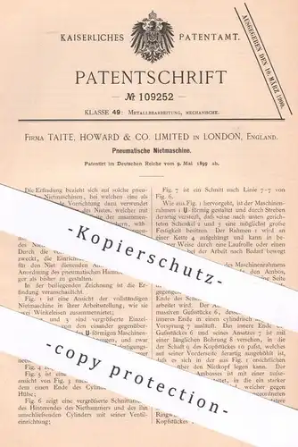 original Patent - Taite , Howard & Co. Limited London , England , 1899 , Pneumatische Nietmaschine | Nieten , Metall
