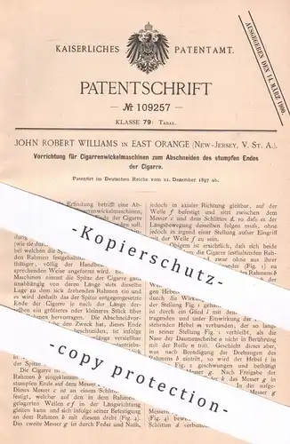 original Patent - John Robert Williams , East Orange , New Jersey , USA , 1897 , Cigarrenwickelmaschine | Zigarren Tabak