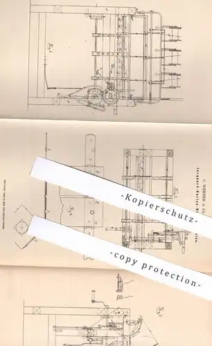 original Patent - C. Werner , Glauchau , 1880 , Jacquard - Karten - Bindemaschine | Nähen , Weben , Weberei !!