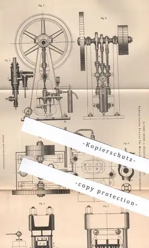 original Patent - Alfred Mohr , Regensburg , 1879 , Presse für Mosaik- u. Trottoirplatten | Hydraulik | Pressen !!