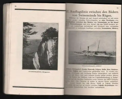 Dampfschiff - Fahrplan , 1929 , 144 Seiten, mit Faltplan , viel Reklame , Mecklenburg / Pommern , Stettin , Zinnowitz ..